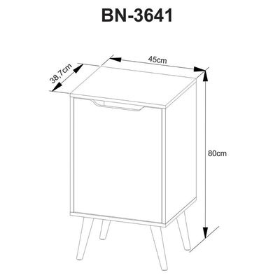 Balcão Gabinete para Banheiro Amêndoa 45cm com 1 Porta BN3641 Sem Cuba Tecnomobili