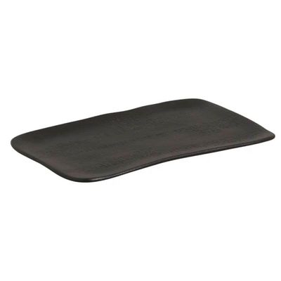Travessa Cerâmica 27x17cm Juta Preto Matte Sushi Porto Brasil Servir Retangular Mesa Posta