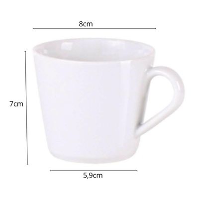 Conjunto Xícara de Chá e Pires 185ml Porcelana Tramontina Leonora Café Cozinha Mesa Posta