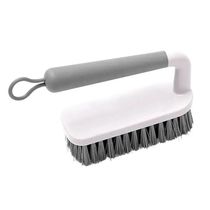 10 Escovas para Limpeza Cerdas Resistentes Escovão Lavar Piso Calçado Bege Cabo Anatômico