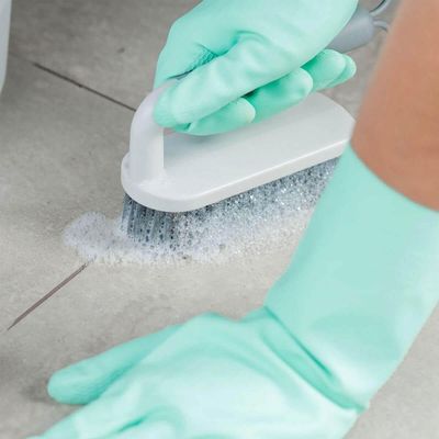 10 Escovas para Limpeza Cerdas Resistentes Escovão Lavar Piso Calçado Bege Cabo Anatômico