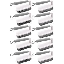 10 Escovas para Limpeza Cerdas Resistentes Escovão Lavar Piso Calçado Bege Cabo Anatômico