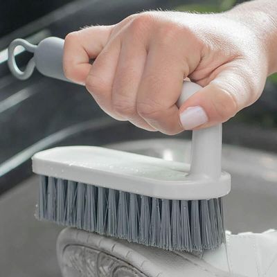 10 Escovas para Limpeza Cerdas Resistentes Escovão Lavar Piso Calçado Bege Cabo Anatômico