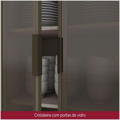 Cristaleira 4 Portas 71,5cm Cozinha évilin Henn Duna Cristal