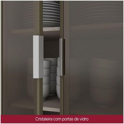 Cristaleira 4 Portas 71,5cm Cozinha évilin Henn Duna Cristal