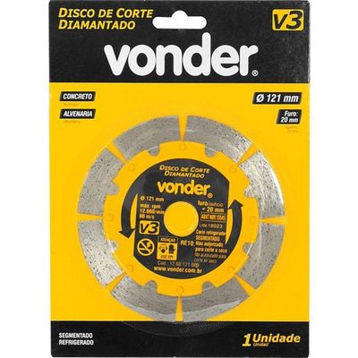 Disco Diamantado 121mm V3 Segmentado Vonder