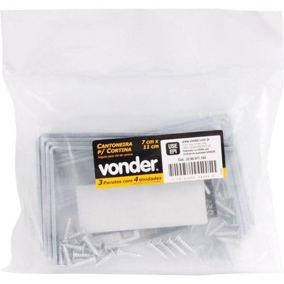 Cantoneira Para Cortina 07x11cm Zincado Cce0711 Com 4 Pç Vonder