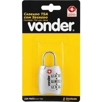 Cadeado Com Segredo 3 Algarismo Tsa Prata Vonder