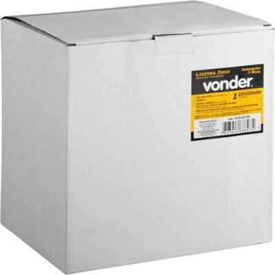 Lixeira Retangular 3 Litros Inox Cinza Vonder