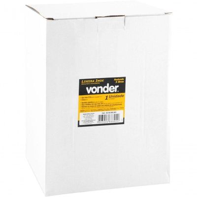 Lixeira Redonda 5 Litros Inox Cinza Vonder