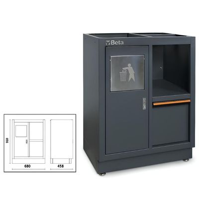 Módulo Fixo 7 Gavetas Lixeira Embutida C45pro Ms Beta