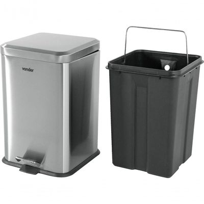 Lixeira Retangular 20l Inox Vonder