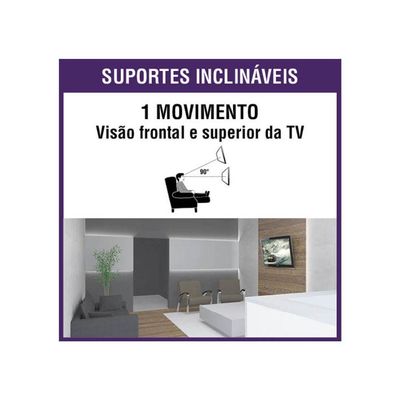 Suporte Para Tv Preto Lcd 10-55" Sbrp110 - Brasforma