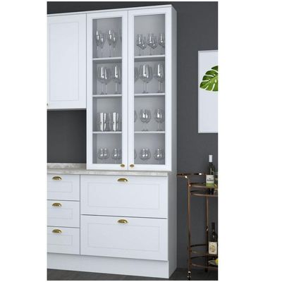 Cristaleira 02 Portas 02 Gavetas Nova York Henn Branco Hp