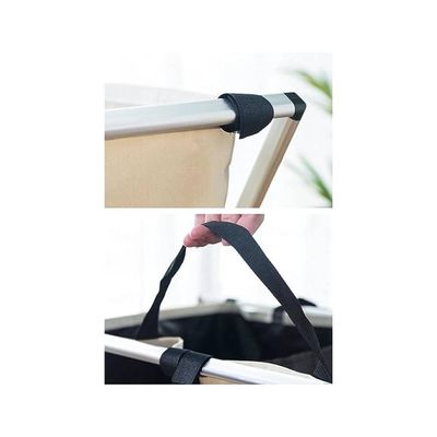 Cesto De Roupa Suja Dobrável Organizador 3 Compartimentos