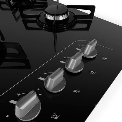Cooktop a Gás Britânia 4 Bocas BCT4P Vidro Temperado 8mm Preto Bivolt