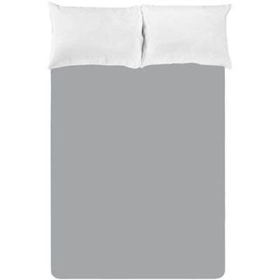 Lençol Queen Size 100% Algodão 200 Fios com Elástico - Nova América Cinza
