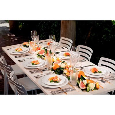 Conjunto com 6 Pratos Rasos Tramontina Maria Augusta em Porcelana 27 cm - Branco
