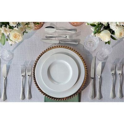 Conjunto com 6 Pratos Rasos Tramontina Maria Augusta em Porcelana 27 cm - Branco