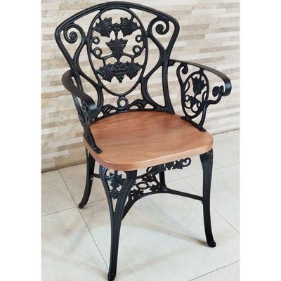 Kit 2 Cadeiras Viena Malbec Para Recepção Jardim Varanda Sacada Hotel + Mesinha Preto