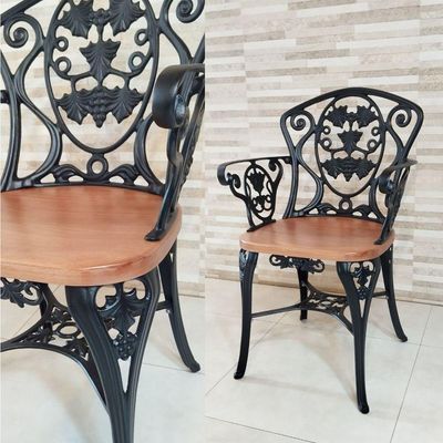 Kit 2 Cadeiras Viena Malbec Para Recepção Jardim Varanda Sacada Hotel + Mesinha Preto