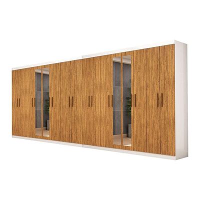 Closet Casal Duplo Rubi Premium 16 Portas Plus 8 Gavetas Branco Cinamomo