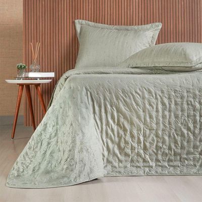 Kit Colcha Queen Sensatti 3d Embossed 240x260cm Verde Alfafa