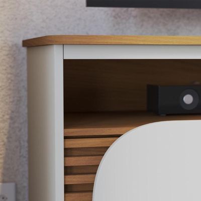 Rack Bancada 2 Portas Com Rodízio Jurerê 1.5 - Freijó Off White Matte