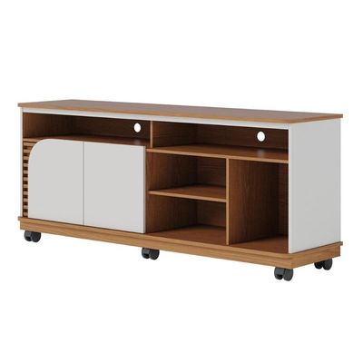 Rack Bancada 2 Portas Com Rodízio Jurerê 1.5 - Freijó Off White Matte
