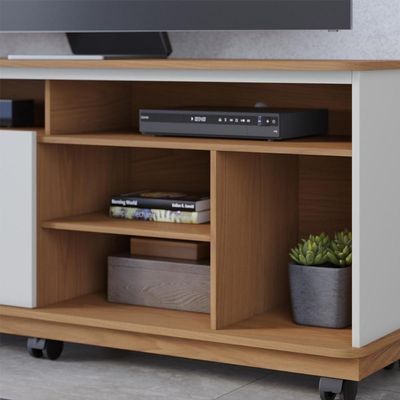 Rack Bancada 2 Portas Com Rodízio Jurerê 1.5 - Freijó Off White Matte