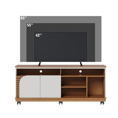 Rack Bancada 2 Portas Com Rodízio Jurerê 1.5 - Freijó Off White Matte