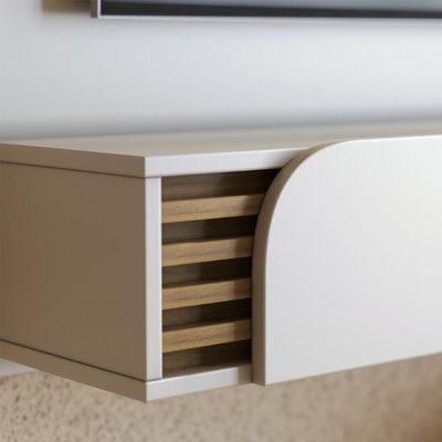 Painel Home Suspenso 1 Porta Tv's 60" Jurerê - Freijó Off White Matte