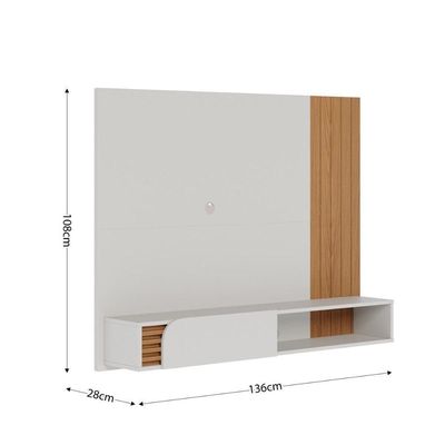 Painel Home Suspenso 1 Porta Tv's 60" Jurerê - Freijó Off White Matte