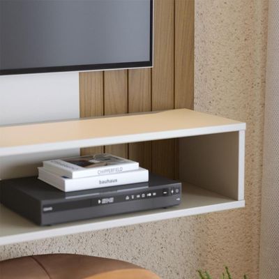Painel Home Suspenso 1 Porta Tv's 60" Jurerê - Freijó Off White Matte
