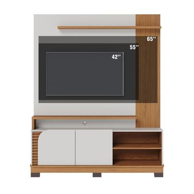 Home Theater 2 Portas Para Tv's Até 65" Jurerê - Freijó Off White Matte