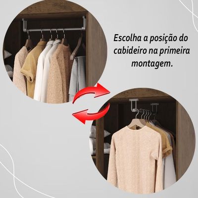Guarda Roupa Solteiro 4 Portas 2 Gavetas Exemplar Plus - Imbuia Rústico