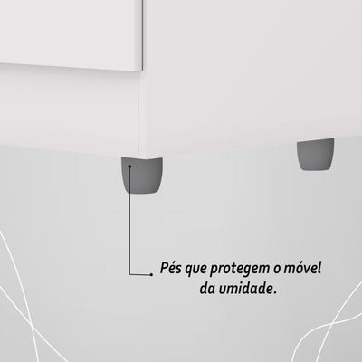 Guarda Roupa Solteiro 4 Portas 2 Gavetas Exemplar Plus - Branco Camarim
