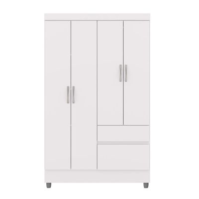 Guarda Roupa Solteiro 4 Portas 2 Gavetas Exemplar Plus - Branco Camarim