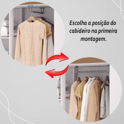 Guarda Roupa Solteiro 4 Portas 2 Gavetas Exemplar Plus - Branco Camarim