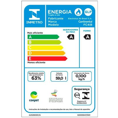 Fogão Continental 4 Bocas FC4IB com Mesa de Inox, Tecnologia Top Limpa Fácil e Acendimento Automático  Branco