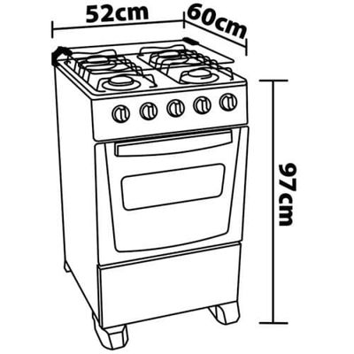 Fogão Continental 4 Bocas FC4IB com Mesa de Inox, Tecnologia Top Limpa Fácil e Acendimento Automático  Branco