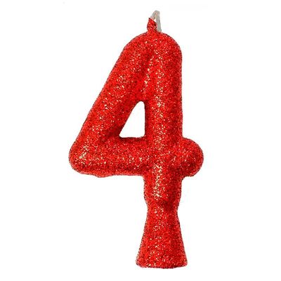 Vela De Aniversário Puro Glitter Vermelha Modelo ?