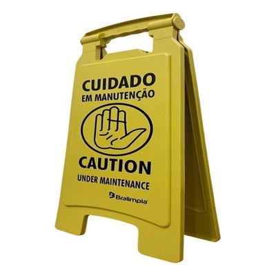 Placa De Sinalização Cuidado Em Manutenção Bralimpia
