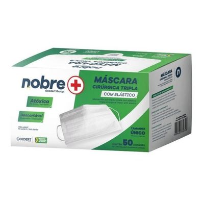 Máscara Cirurgica Tripla Camada Proteção Descartável 50un Unico