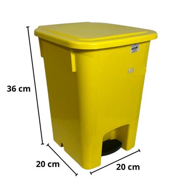 Coletor Lixeira De Pedal 15 Lt Bralimpia Amarelo