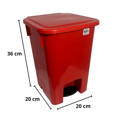 Coletor Lixeira De Pedal 15 Lt Bralimpia Vermelha