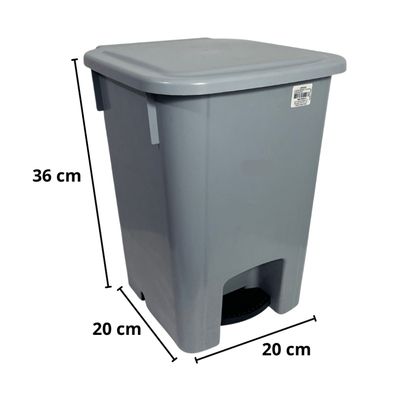 Coletor Lixeira De Pedal 15 Lt Bralimpia Cinza