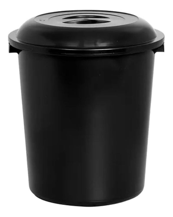 Cesto De Lixo Lixeira Reservatorio Agua Preto 53l Plasnew Preto