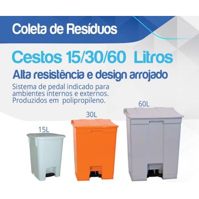 Coletor Lixeira De Pedal 30 Lt Bralimpia Branca