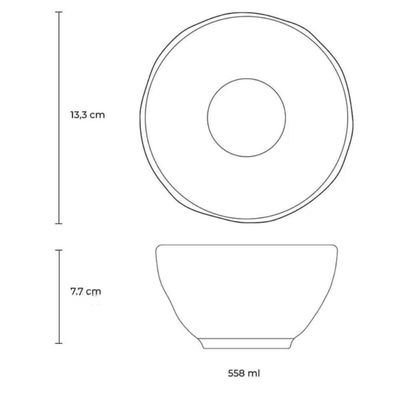 Conjunto 6 Bowls 558ml Orgânicos Verde Cerâmica Arauco Porto Brasil Tigela Servir